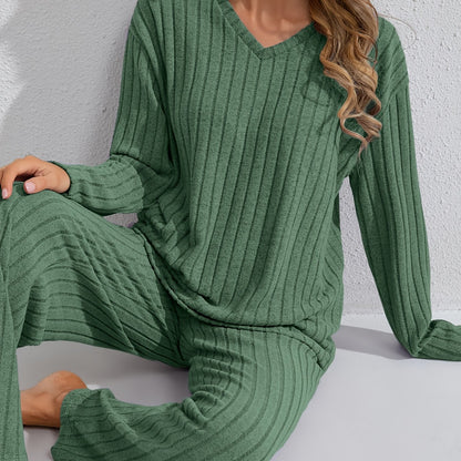 Comfortabele Dames Loungeset met Lange Mouwen en Broek