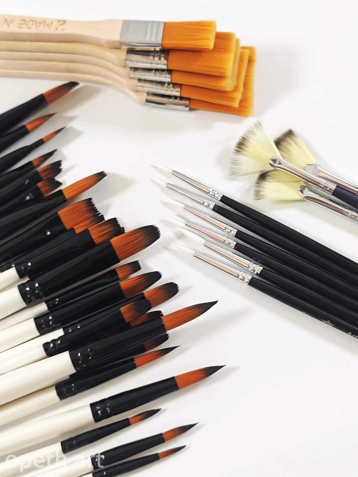 Professionele verfkwastenset – 38 stuks nylon penselen voor acryl, aquarel en olieverf