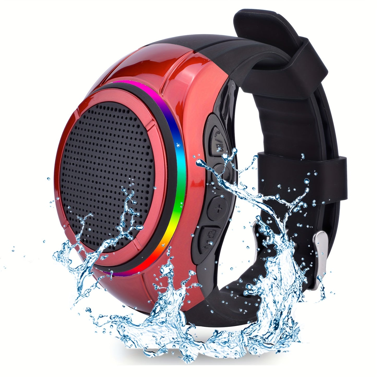 Draagbare Draadloze Speaker Horloge – Clip-on Mini Speaker met Microfoon, MP3, TWS & RGB