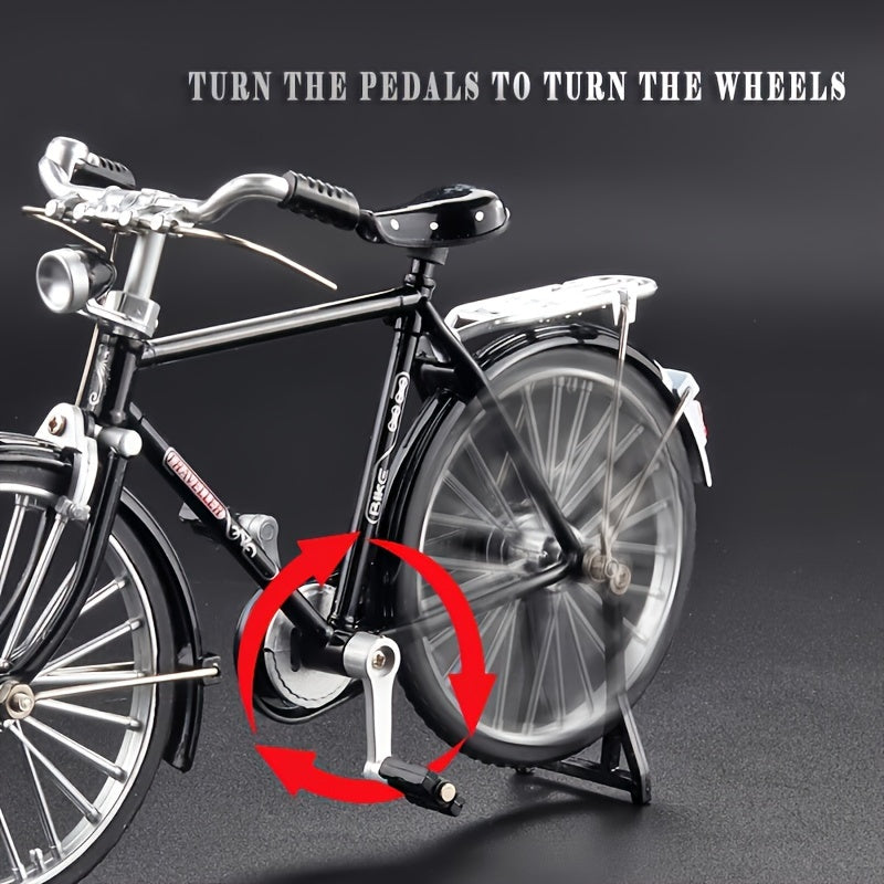 Miniatuur vintage fiets bouwset van aluminium