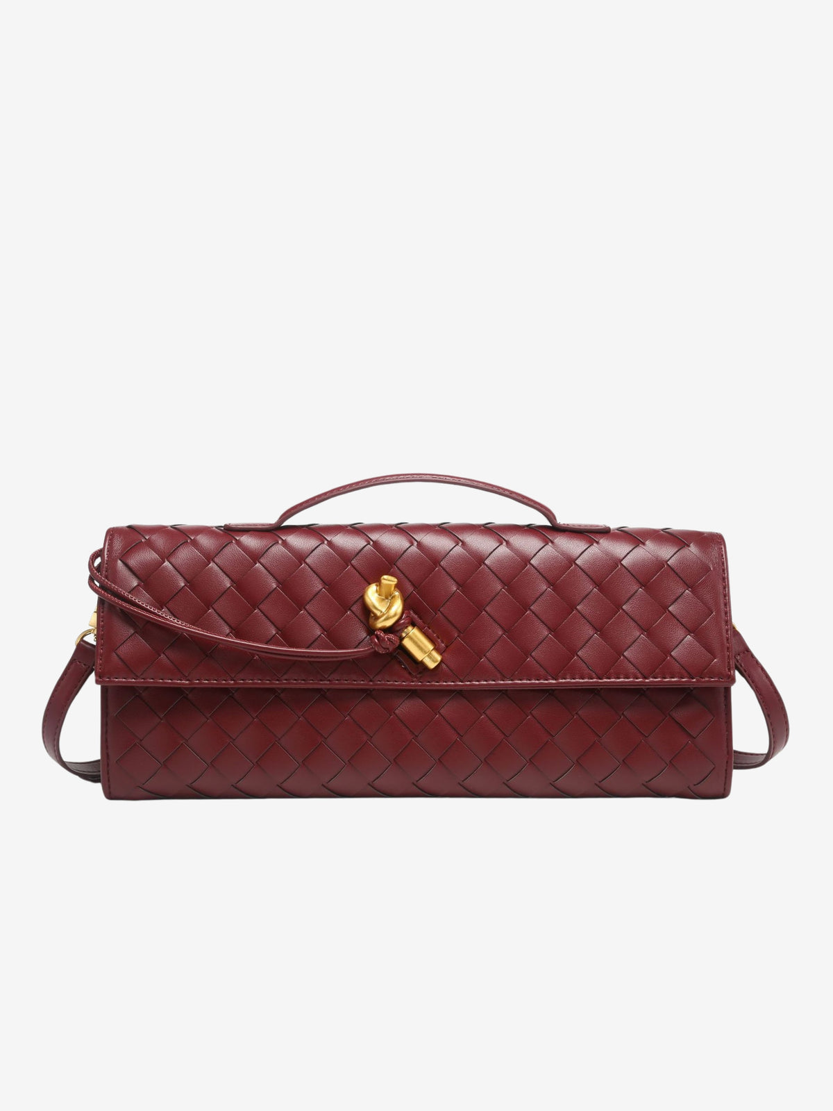 Geweven Crossbody Tas Van Leer Met Compact En Tijdloos Design