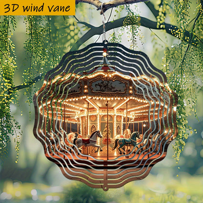 3D Roterende Carrousel Windspinner met Haak