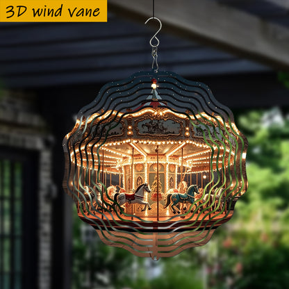 3D Roterende Carrousel Windspinner met Haak