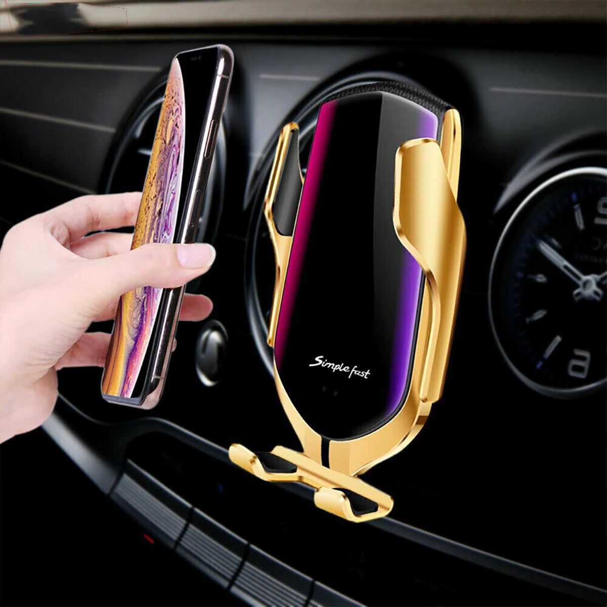 Telefoonhouder Auto met Qi Opladen en Automatische Klemfunctie