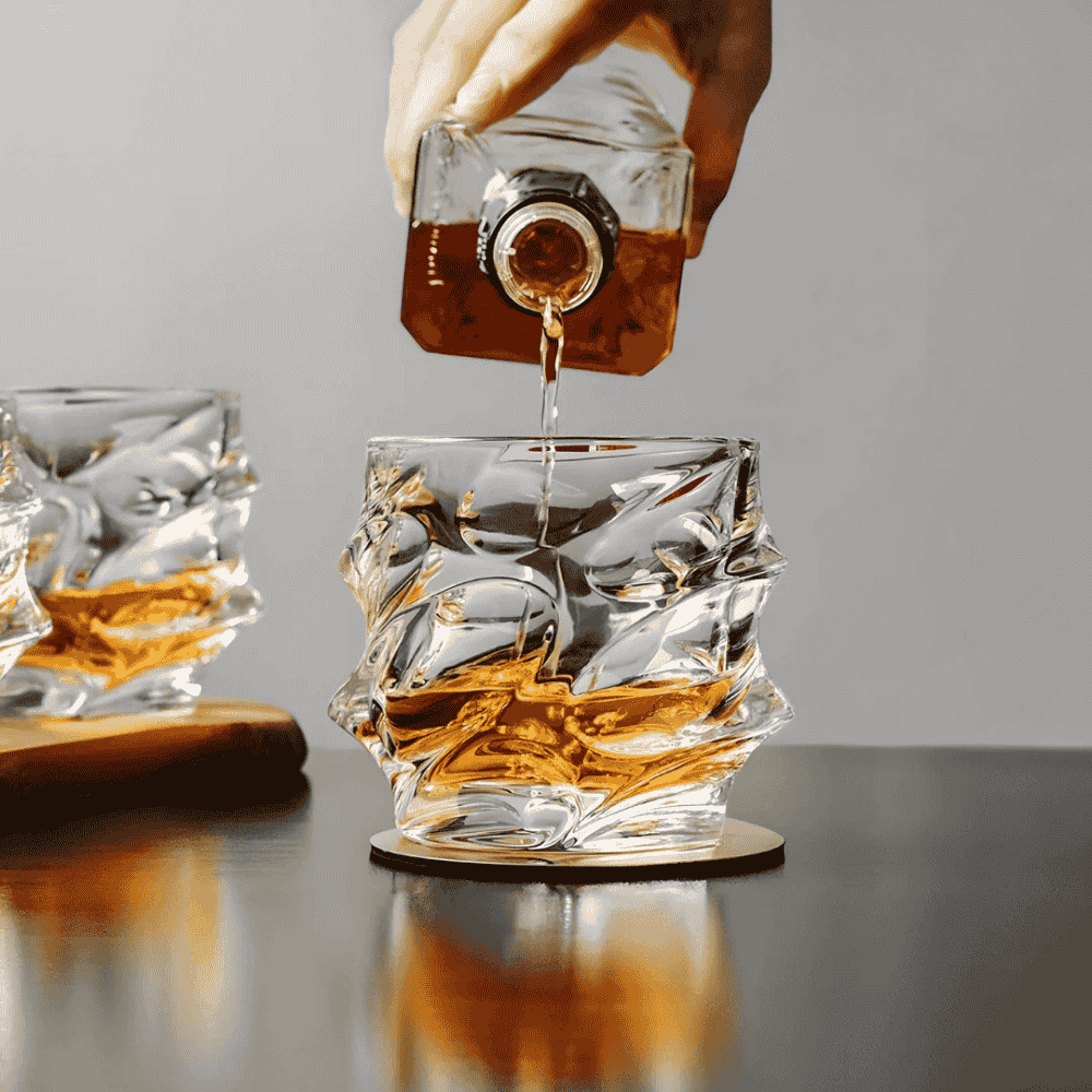 Kristallen Whiskyglas Met Geslepen Structuur Voor Sterke Dranken