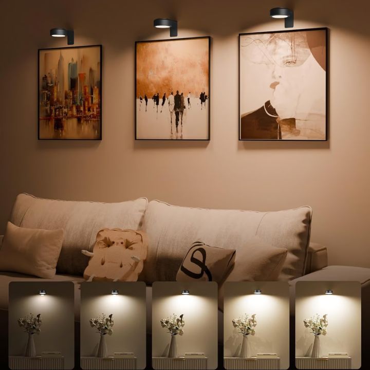Draadloze LED Schilderijlamp Met Magnetische Bevestiging Voor Kunstwerken En Foto's