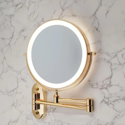 Dubbelzijdige LED Make-up Spiegel met Vergroting en 360° Rotatie