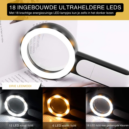 Vergrootglas met 30x Vergroting en 18 LED-Lampjes