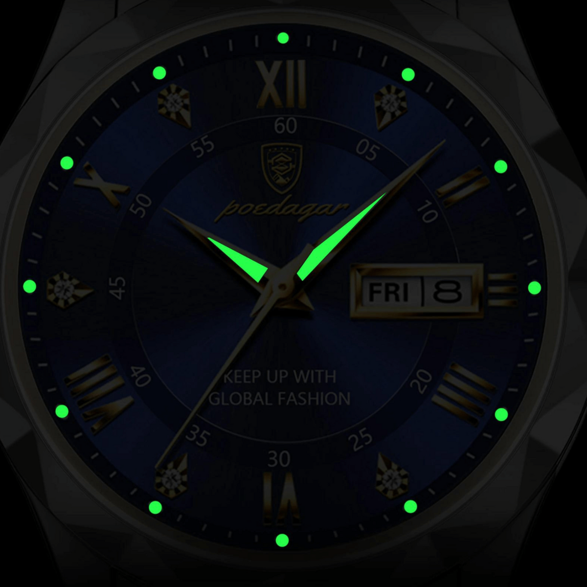 Herenhorloge Lichtgevend met Roestvrij Staal en Quartz Tijdmechanisme