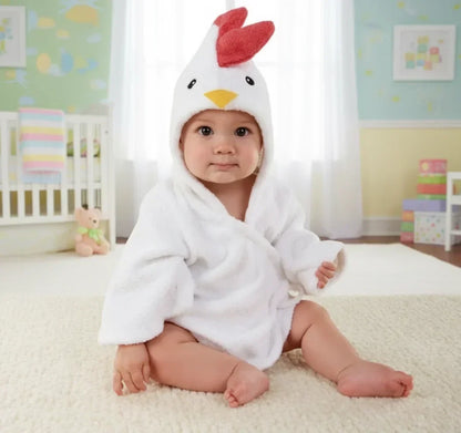 Zachte Babybadjas met Capuchon en Schattige Dierenoortjes