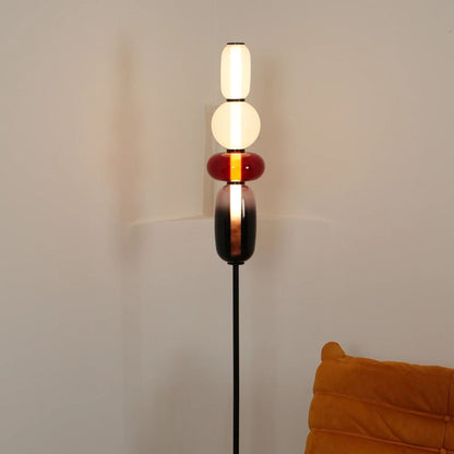 Artistieke Vloerlamp Met Gestapeld Glasdesign En LED-Verlichting
