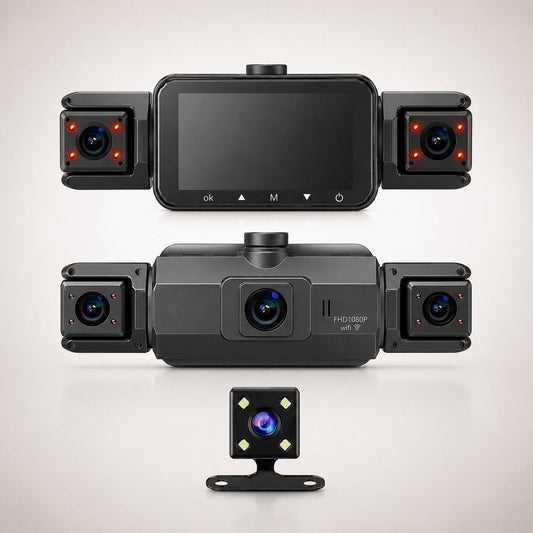 Vierkanaals Dashcamera met Nachtzicht en Parkbewaking voor Rondom Opnames
