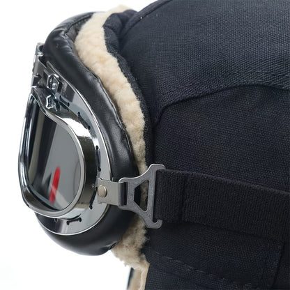 Gevoerde Skihelm met Bril – Warm en Winddicht voor Outdoorgebruik