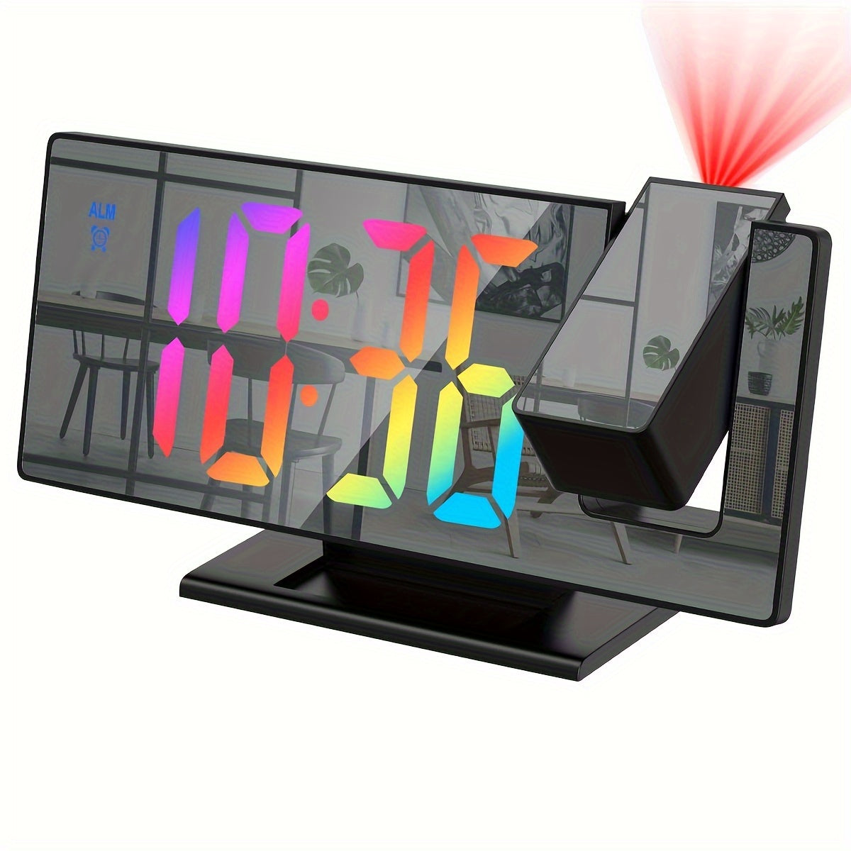 MirrorBeam Projectiewekker – Slimme Tijdweergave met Spiegel en Lichtshow