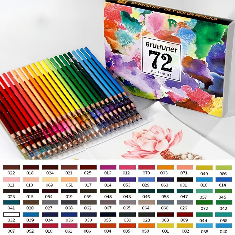 Olie-gebaseerde kleurpotlodenset – 72/180/520 stuks met zachte kern voor professioneel en creatief gebruik