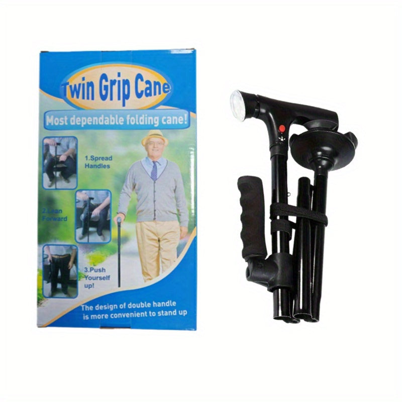 Inklapbare Wandelstok met LED en Alarm – Veilig en Comfortabel voor Dagelijks Gebruik