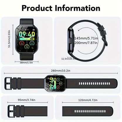 Smartwatch 1.96 inch waterdicht met sportmodi en slaapmonitoring