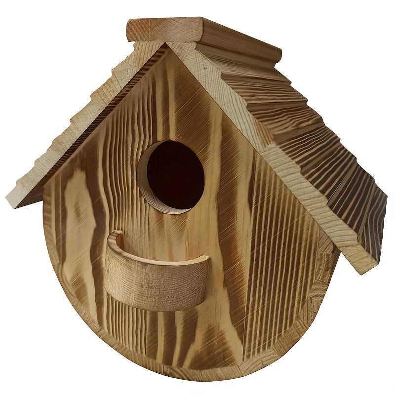 Rustiek Houten Hangend Vogelhuisje – Duurzaam & Decoratief voor Buiten