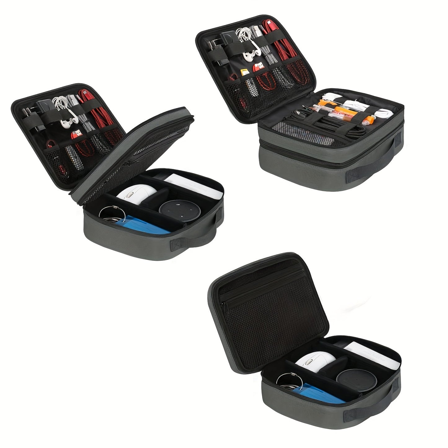 TechFlex Organizer Tas – Grote Heavy-Duty Reisopberger met Verstelbare Indeling & Kabelmanagement