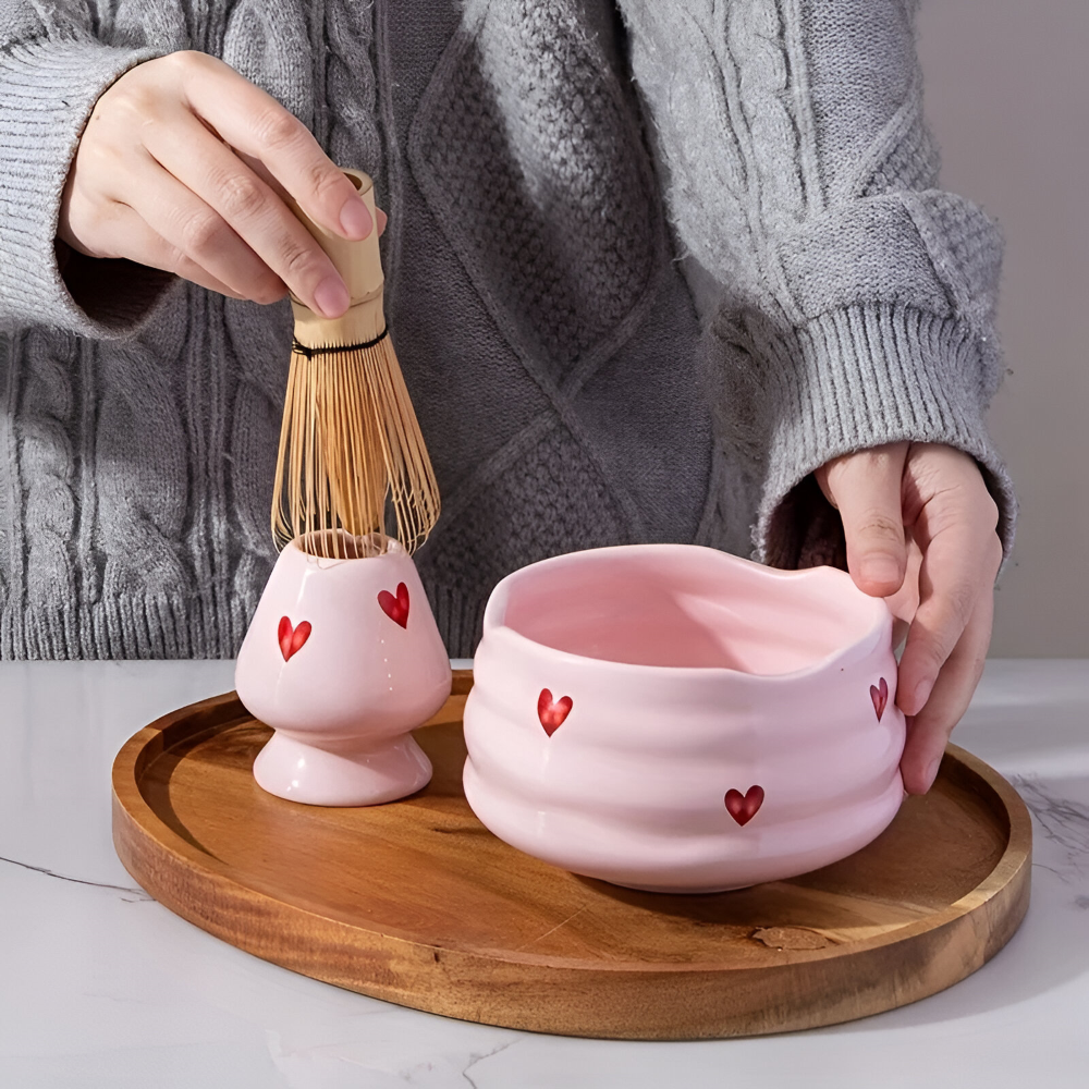 5-Delige Matcha Set Met Schenkkom En Traditionele Bereidingsaccessoires