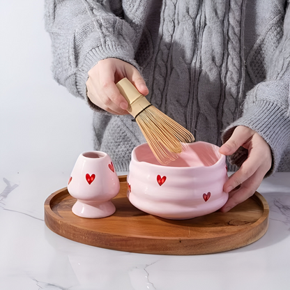 5-Delige Matcha Set Met Schenkkom En Traditionele Bereidingsaccessoires