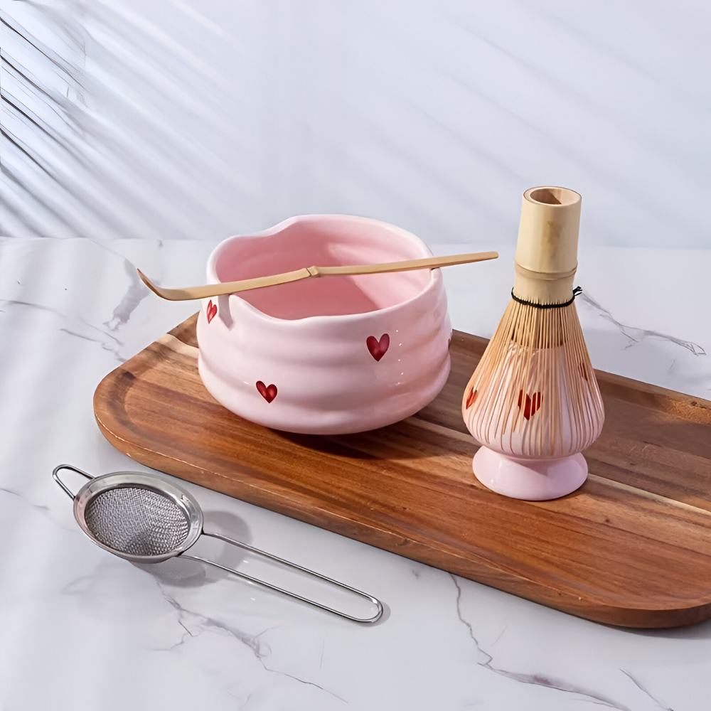 5-Delige Matcha Set Met Schenkkom En Traditionele Bereidingsaccessoires