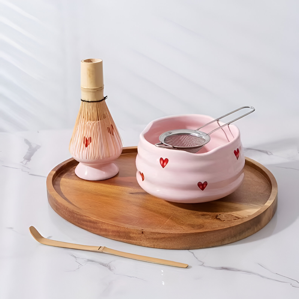 5-Delige Matcha Set Met Schenkkom En Traditionele Bereidingsaccessoires