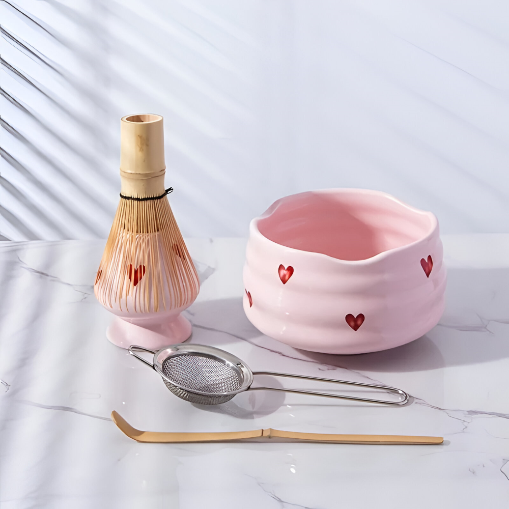 5-Delige Matcha Set Met Schenkkom En Traditionele Bereidingsaccessoires