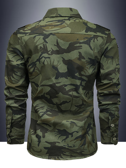 Heren Militair Camouflage Shirt – 100% Katoen met Borstzakken