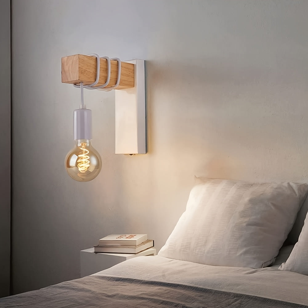 Industriële Wandlamp Met Houtaccent Voor Warme Moderne Sfeerverlichting