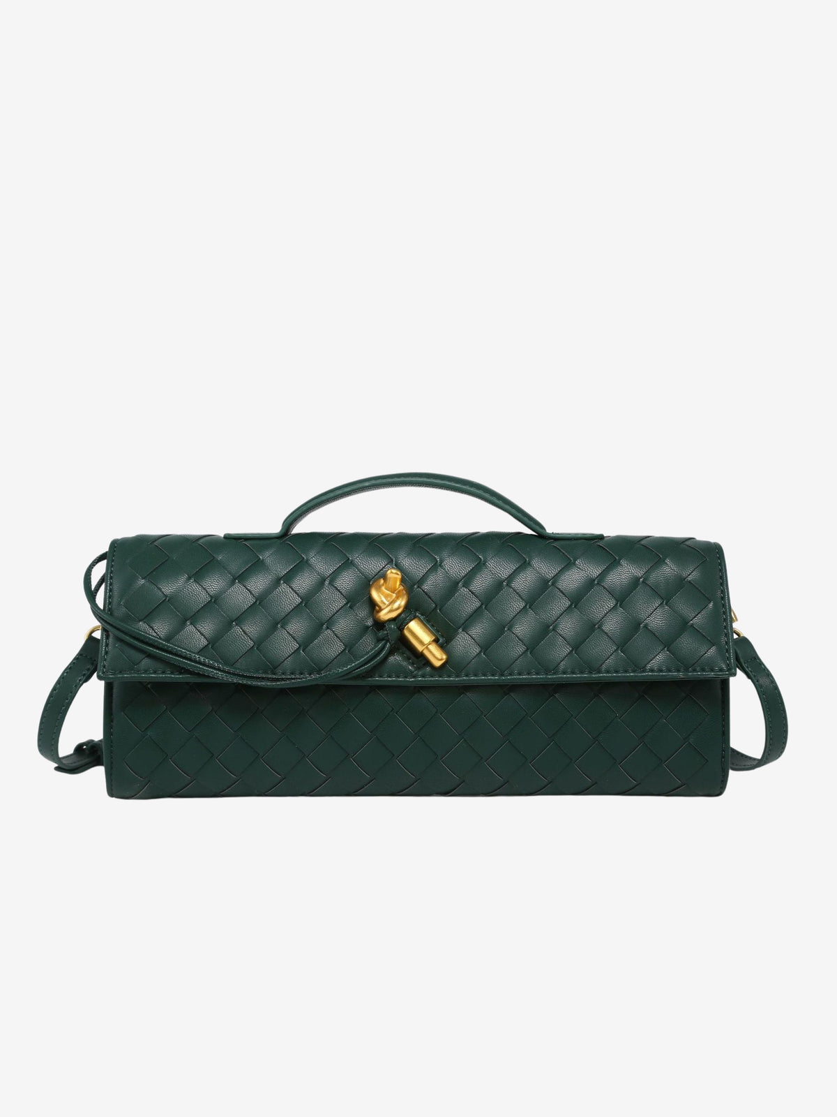 Geweven Crossbody Tas Van Leer Met Compact En Tijdloos Design
