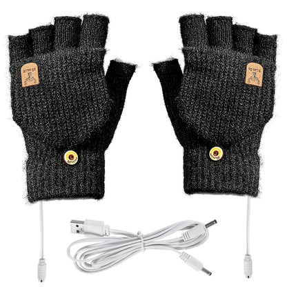 HeatWrap USB Handschoenen – Vingerloos & Verwarmd voor Winterwarmte bij Laptopgebruik