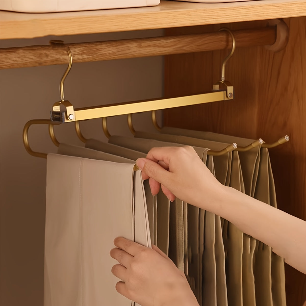 FlexRack Kledinghanger – 6-in-1 Roterend Broekrek van Roestvrijstaal