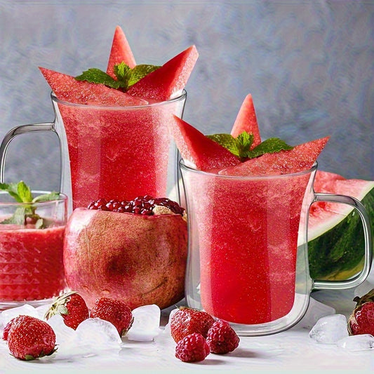 LatteLux Glazenset – Dubbelwandige Borosilicaat Bekers met Handvat voor Koffie en Thee