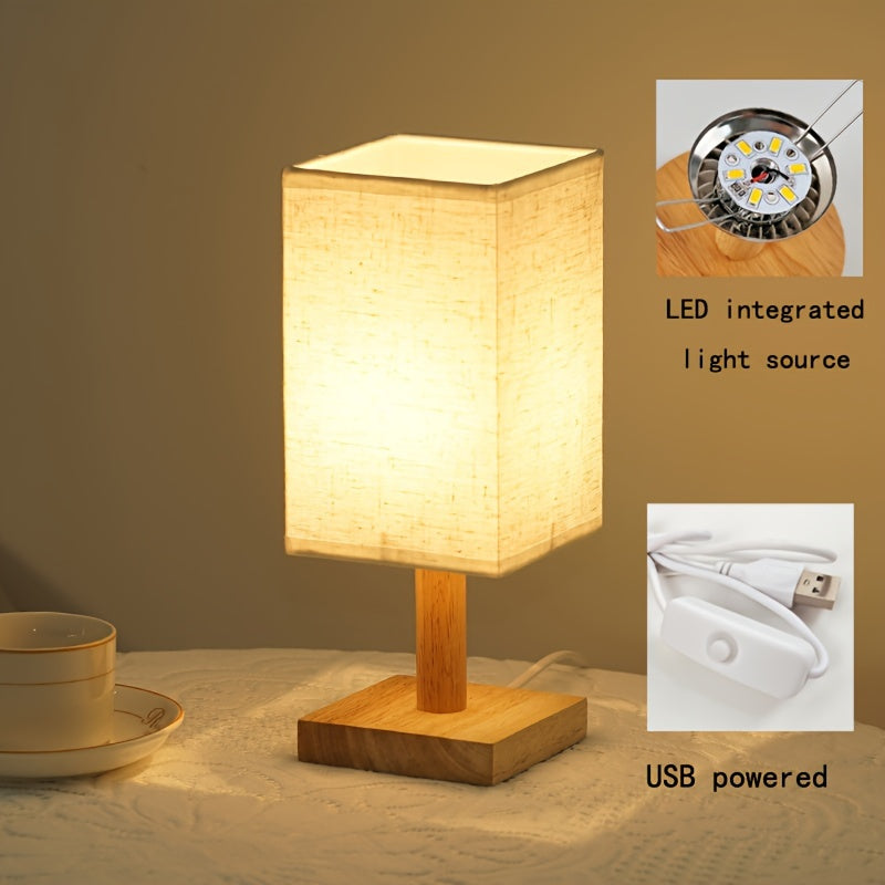 Retro Minimalistische Tafellamp met USB‑Voeding