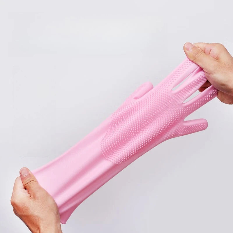 Siliconen Afwashandschoenen Met Geïntegreerde Borstels Voor Efficiënte Keukenreiniging