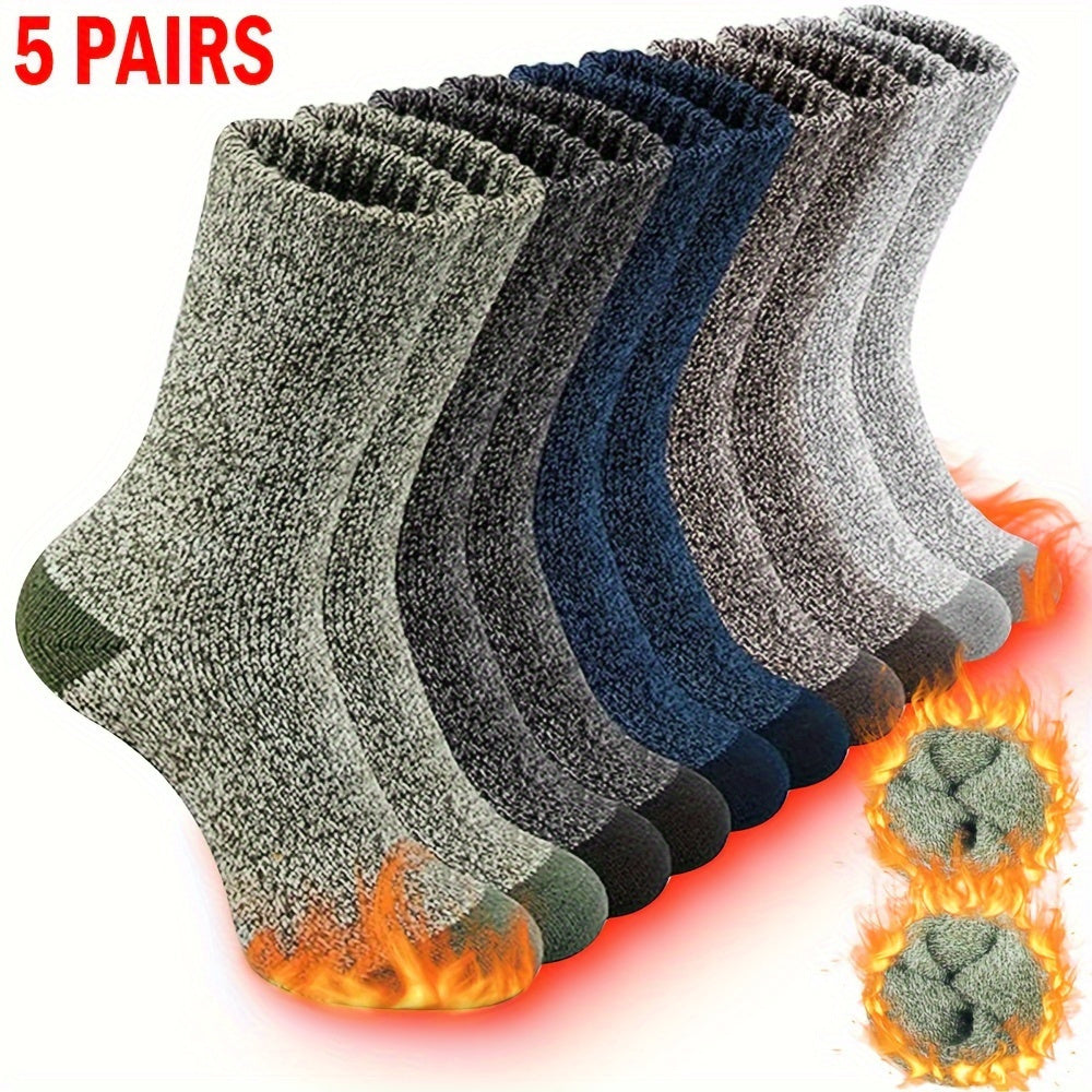 5 Stuks Winterthermosokken voor Heren – Ademend en Warm voor Outdooractiviteiten