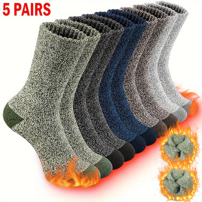5 Stuks Winterthermosokken voor Heren – Ademend en Warm voor Outdooractiviteiten
