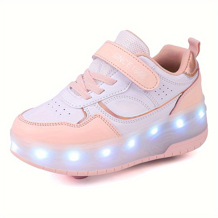 Kindersneakers Met LED Verlichting En Uitneembare Wieltjes