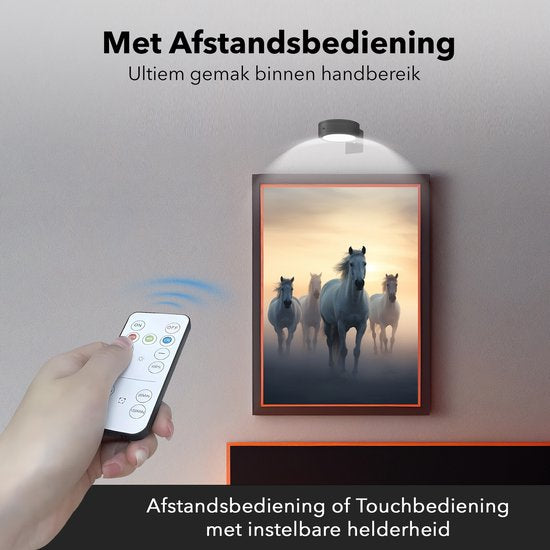 Draadloze LED Schilderijlamp Met Magnetische Bevestiging Voor Kunstwerken En Foto's