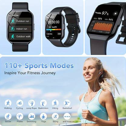 Smartwatch 1.96 inch waterdicht met sportmodi en slaapmonitoring