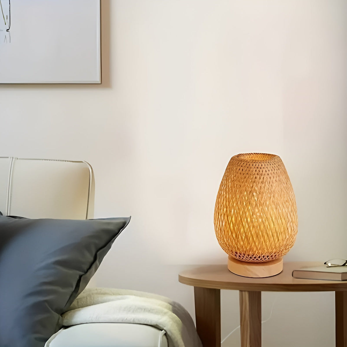 Duurzame Bamboe Tafellamp met USB-Aansluiting