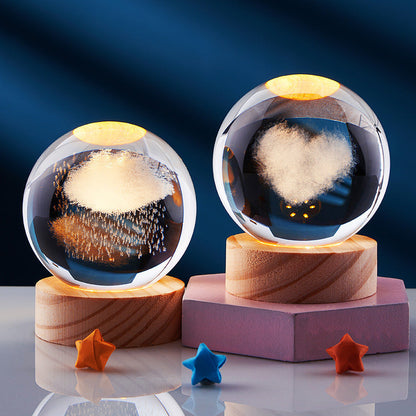 3d led nachtlamp met kristallen ontwerp