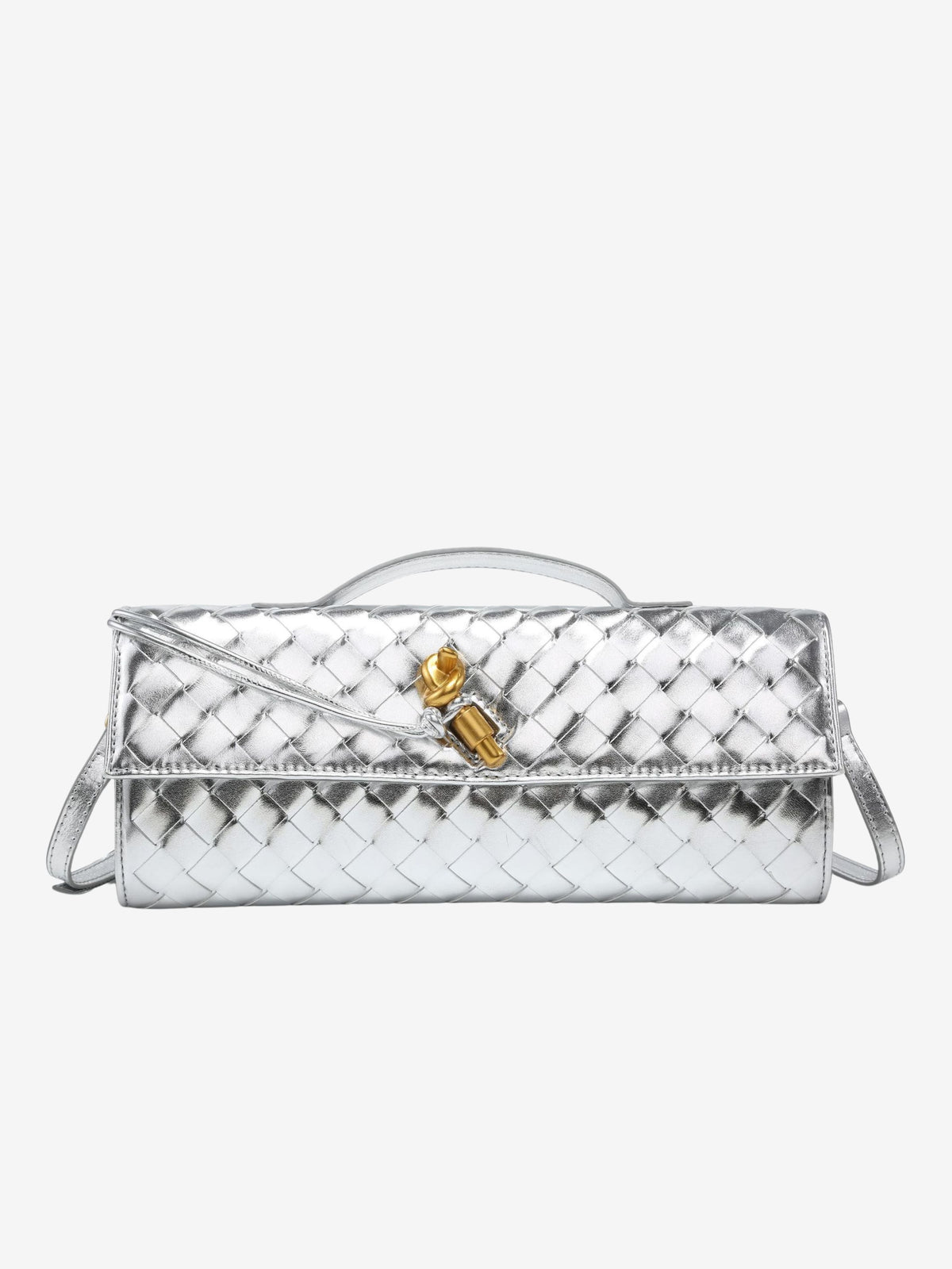 Geweven Crossbody Tas Van Leer Met Compact En Tijdloos Design