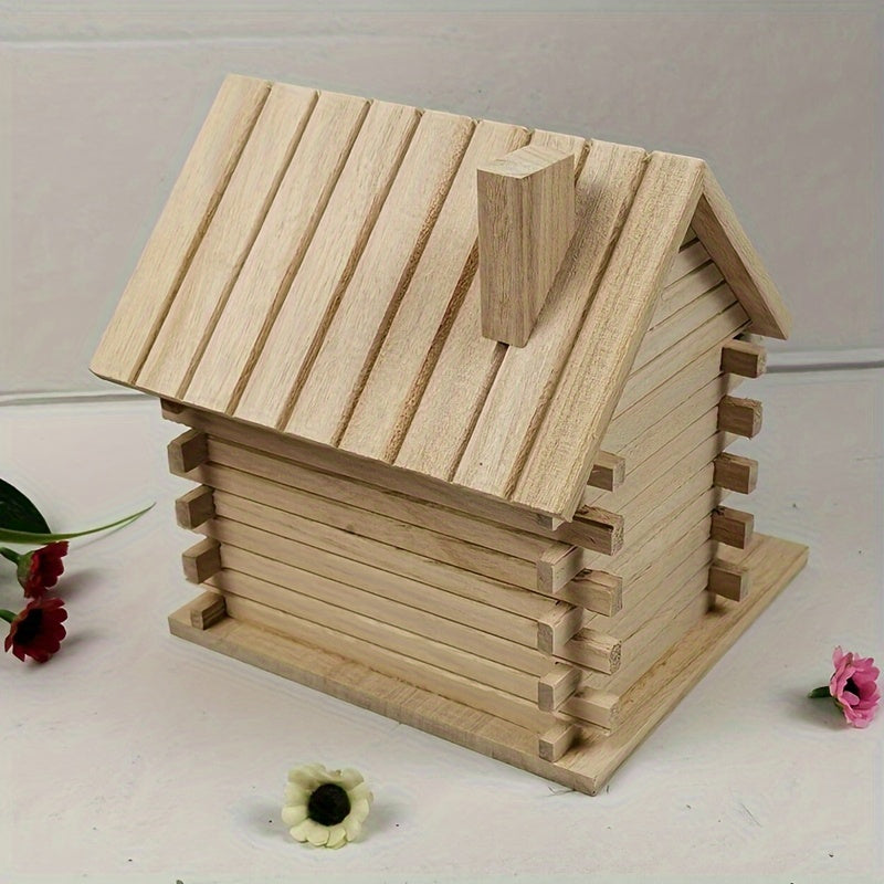 Handgemaakt Houten Vogelhuisje – Natuurlijk & Decoratief voor Kleine Vogels
