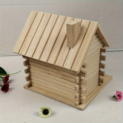 Handgemaakt Houten Vogelhuisje – Natuurlijk & Decoratief voor Kleine Vogels