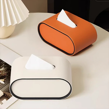 Leren Tissuebox Met Ovaal Ontwerp En Tijdloze Afwerking