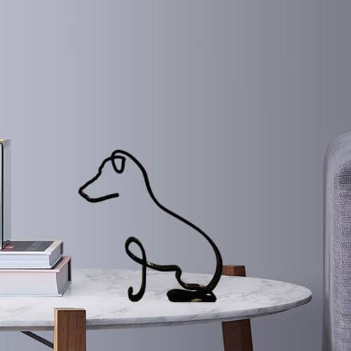 Hondensculptuur Met Minimalistische Vorm En Dagelijkse Decoratieve Stijl
