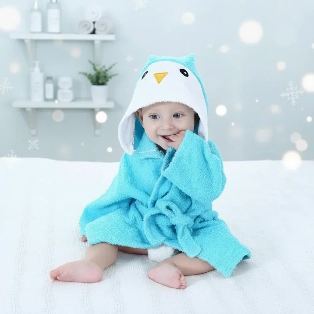 Zachte Babybadjas met Capuchon en Schattige Dierenoortjes