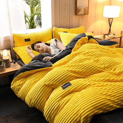 Warme Winter Beddengoedset van Koraalfleece en Fluweel